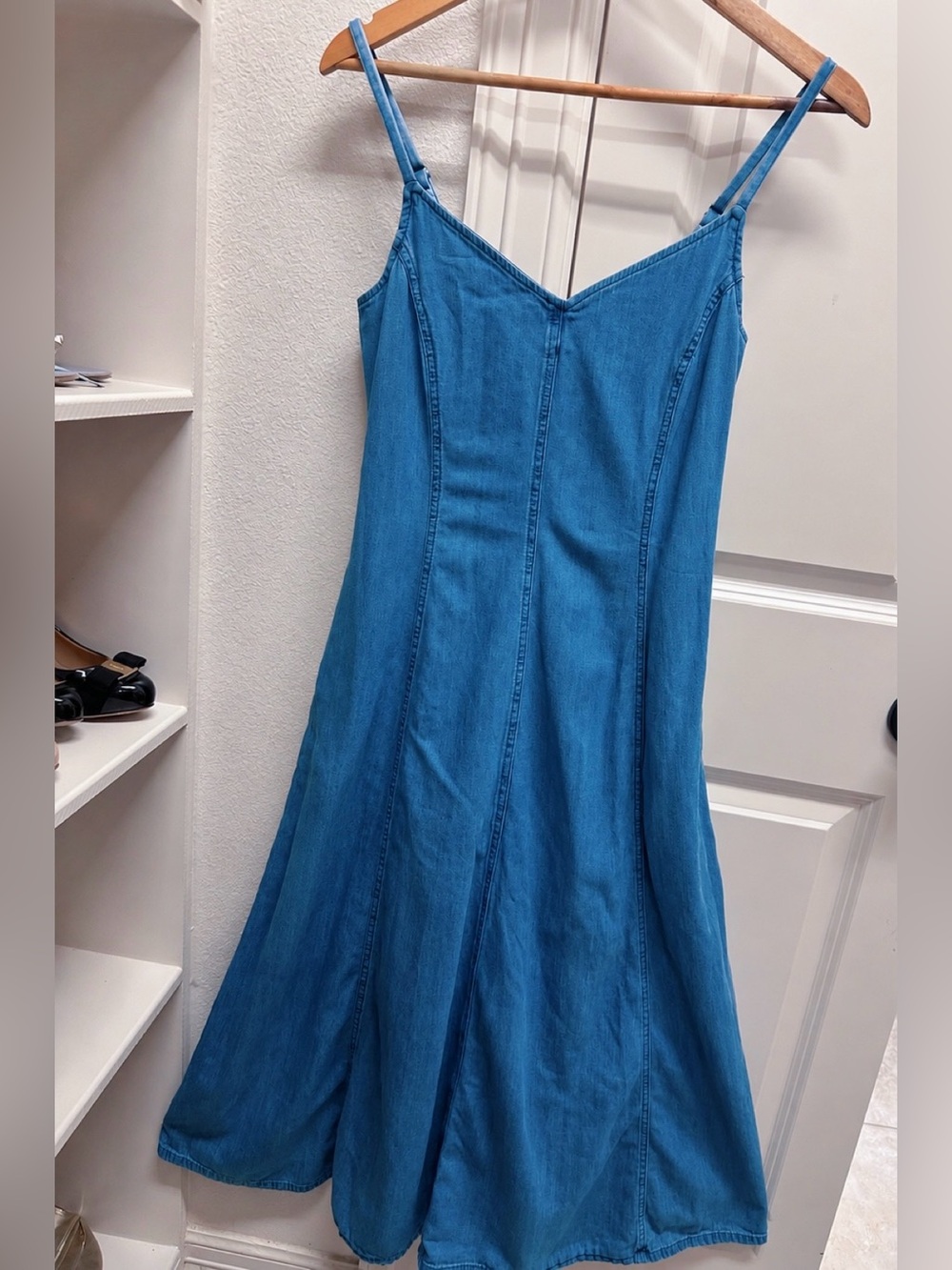 GAP Denim Midi Dress in Bright Blue